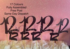 12th Birthday Personalised Glitter Cake Numbers Cupcake Toppers 17 Colours