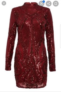 berry sequin bodycon dress
