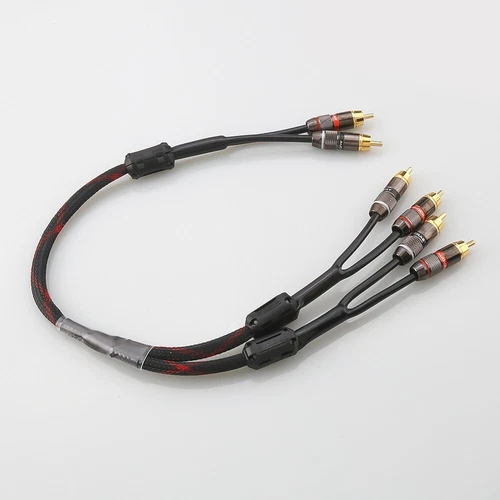 2RCA Male to 4 RCA Male Dual Y Speaker Adapter Wire Stereo HiFi Video Audio Wire - Picture 6 of 9