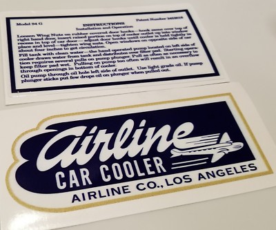 New! Vintage Bullet Swamp Car Cooler Airline LA Quality Decal