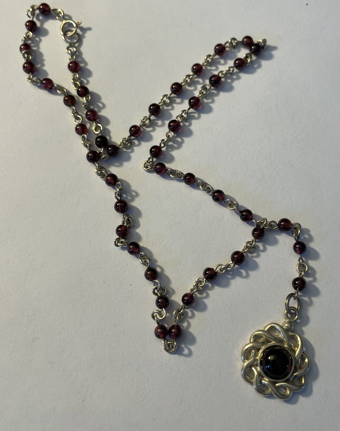 Signed BOCCO Solid 925 Sterling Silver 16" Rosary… - image 1