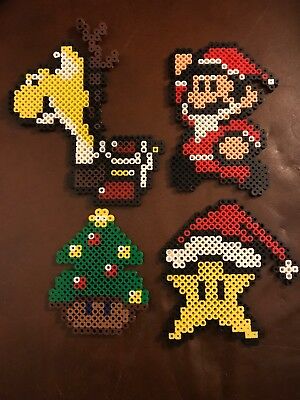 Featured image of post Christmas Mario Mushroom Perler Beads These are 100 handmade mario mushroom christmas tree ornaments featuring burrito princess mario mushroom extra life perler bead pattern