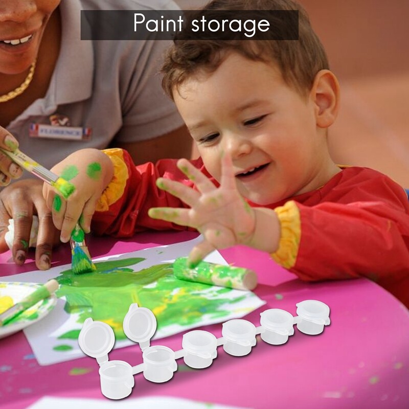 50 Strips Empty Paint Strips Paint Cup Pots Clear Storage Paint