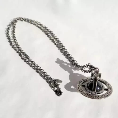 Vivienne Westwood Small Orb Necklace Pendant Black x floral