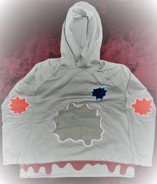 Bbc Ice Cream CHARCOAL PATCH WASHED Hoodie Pharrell XXL S09 RARE 2X