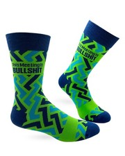 Fabdaz This Meeting is Bullsh t Funny Saying Men's Gift Fun Novelty Crew Socks