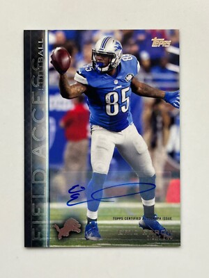 2015 Topps Field Access #76 Eric Ebron Auto Detroit Lions Football Card