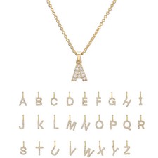 Alphabet Letter Pendant Necklace 925 Sterling Silver Gold Plated Women Jewelry