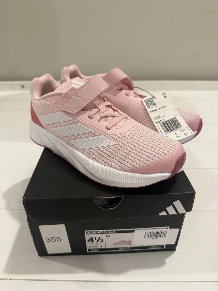 Nuevo Adidas Duramo SL Rosa Claro Zapatos para Correr Niños EE. UU. Talla 4.5 con caja y etiquetas Foto 4 de 4