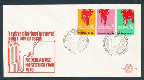 D487415 Netherlands FDC Dutch Heart Foundation 1970 NVPH 108