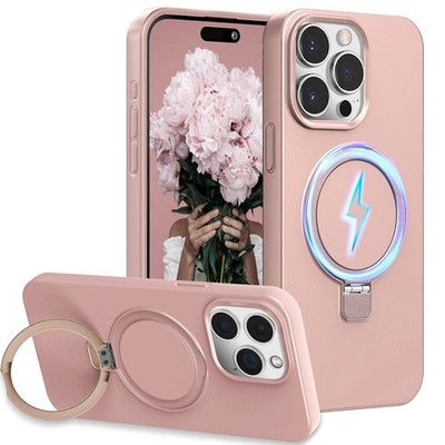 LOHASIC iPhone 15 Pro Max Case MagSafe Silicone Stand Shockproof Purple