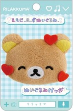 San-X Rilakkuma Plush Badge Emoji Series Face Heart Eyes AB38602 Mascot New