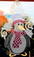 Fensterbild Weihnachten Plauener Spitze Pinguin 30 Cm Fensterdekoration Kinder