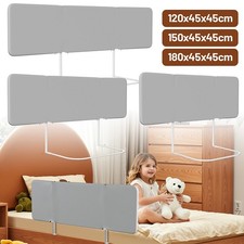 1x/2x Bettgitter Bettschutzgitter 120/150/180cm Rausfallschutz Kinderbett Grau