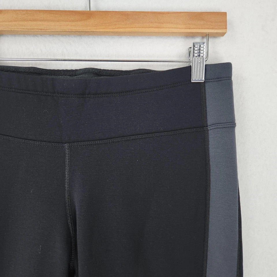 Pantalones Athleta Mujer Grandes Negros Gris Cummit Forrados de Vellón Leggings Ajustados Pull On Foto 2 de 4