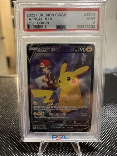 Pikachu V TG16/TG30 Swsh11: Lost Origin Trainer Gallery Holo PSA 9