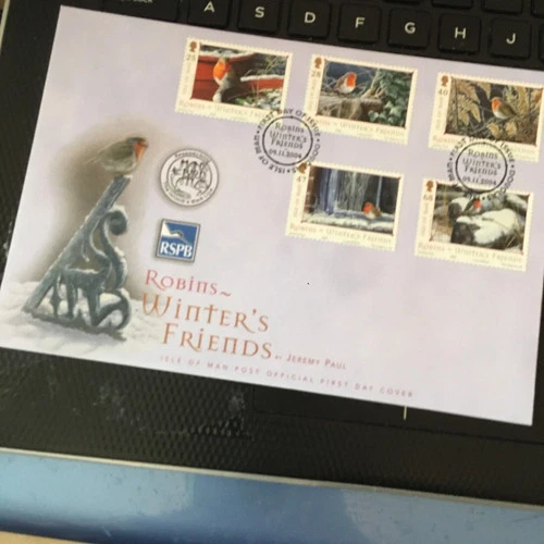 Isle of Man 2004 Winter's Friends Robins Christmas First Day Cover FDC By J Paul