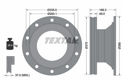 2x TEXTAR Bremsscheibe 93308800