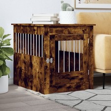 Dog Crate Furniture Smoked Oak Engineered wood, steel