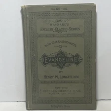 RARE 1800s MISBOUND Maynards English Classic Series Evangeline/Scott's Ivanhoe