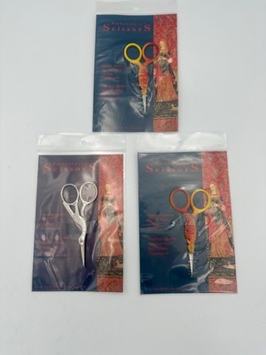 Lot of 3 Yarn Tree NOS Embroidery Scissors- Stork,Tropical Fish