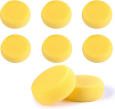 WAFJAMF 8 Pcs round Painting Sponge 2.96Inch Yellow Artist Sponges Watercolors S