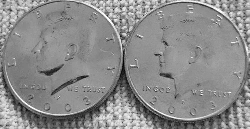 2- 2003 Kennedy half dollar coins 1P &1D