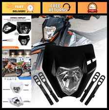 Universal Dirt Bike Headlight Kit - Motorcycle Front Lamp, Pit Bike Headlamp, Bl