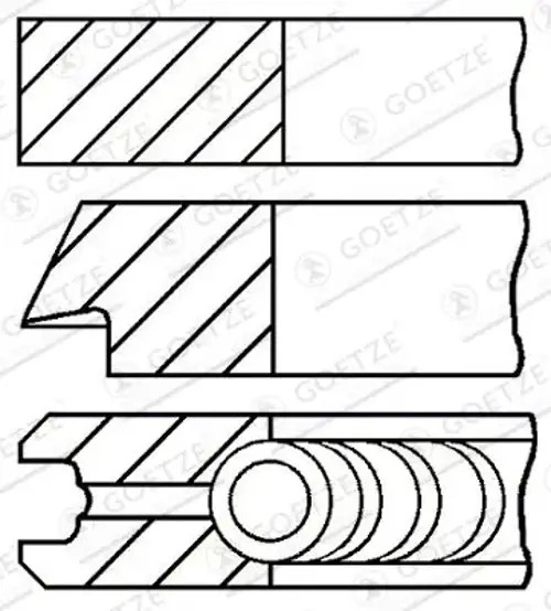 Piston ring set 08-103800-00 GOETZE ENGINE for PEUGEOT CITROËN - Image 5