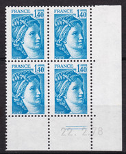 TIMBRE 1978 FRANCE COIN DATE N° 1975-N**. TB-VOIR SCAN R/V-