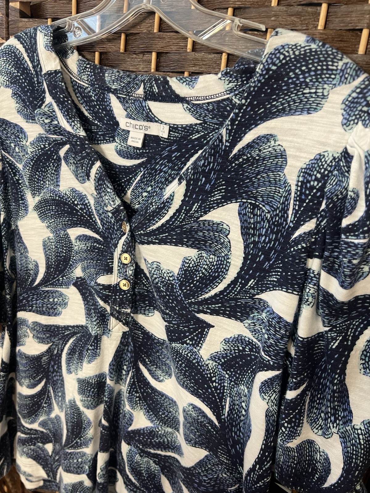 Chicos Cotton 3 Button Top - image 3