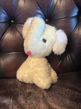 Animal Fair 1976 Yellow/White Elephant 10" Plush Stuffed Animal Chime Rattle