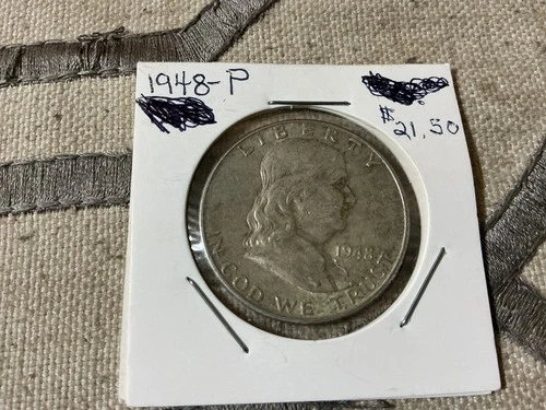 1948-P Franklin Half Dollar 90% fine silver ungraded and uncertified