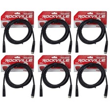 6 Rockville RDX3M10 10 Foot 3 Pin DMX Lighting Cables 100 OFC Female 2 Male