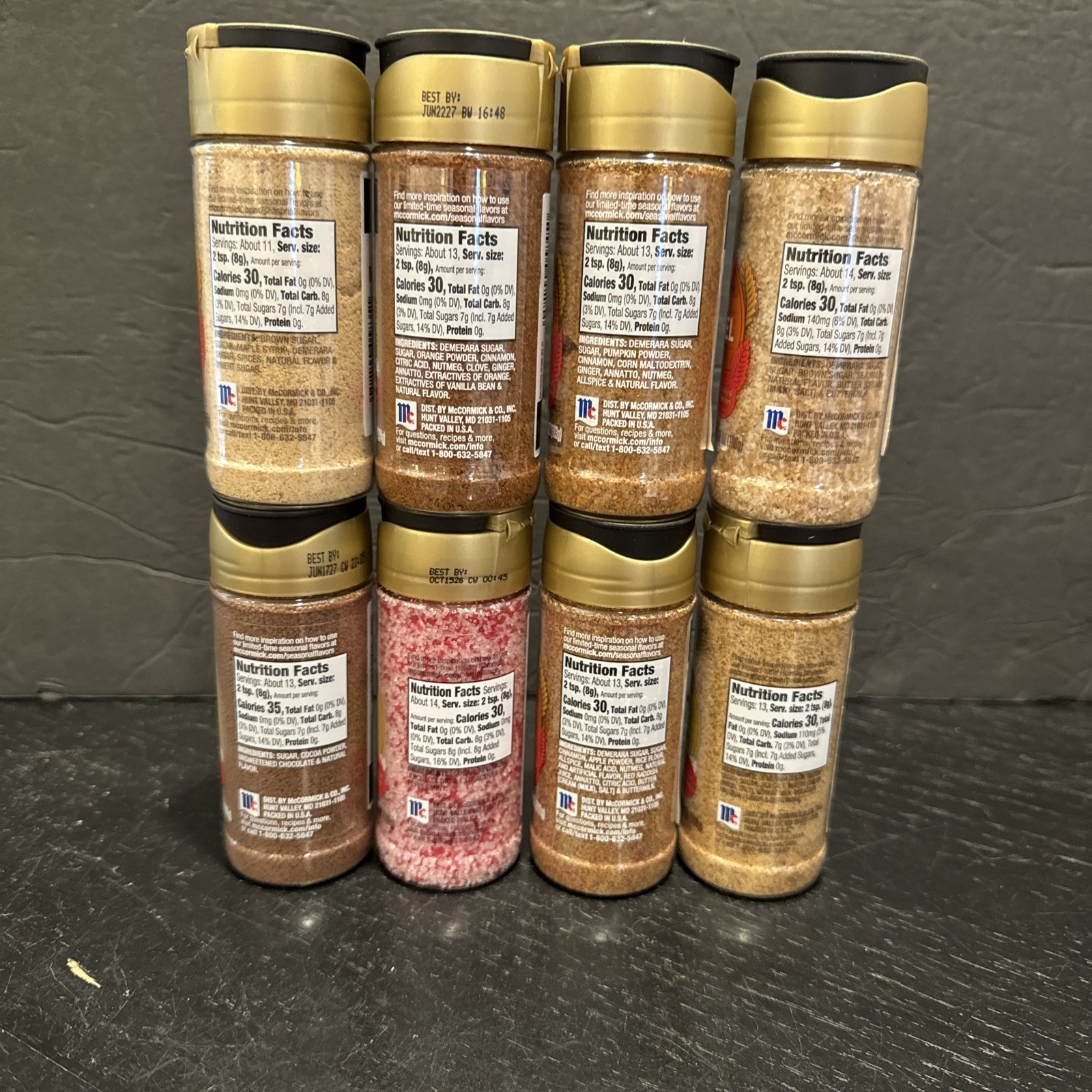 2025 McCormick Finishing Sugars Limited Edition Complete Set Of 8 Holiday Baking