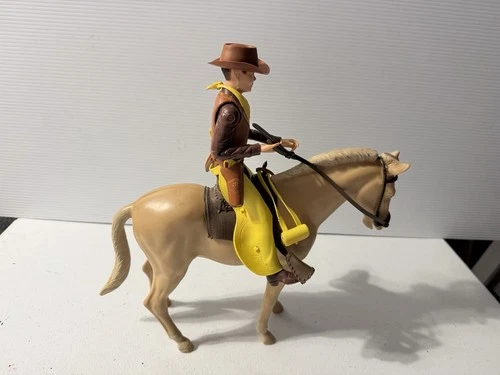Vintage Marx Jamie West Action Figure With Horse And Yellow Chaps