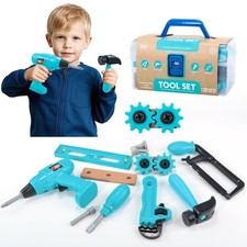 Kids Tool Set   Pretend Play Toddler with Box, Toy Medium, Blue