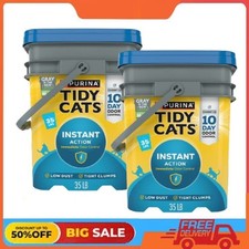 2 Pack Purina Tidy Cats Instant Action Clumping Cat Litter, Floral Scent, 35 lb