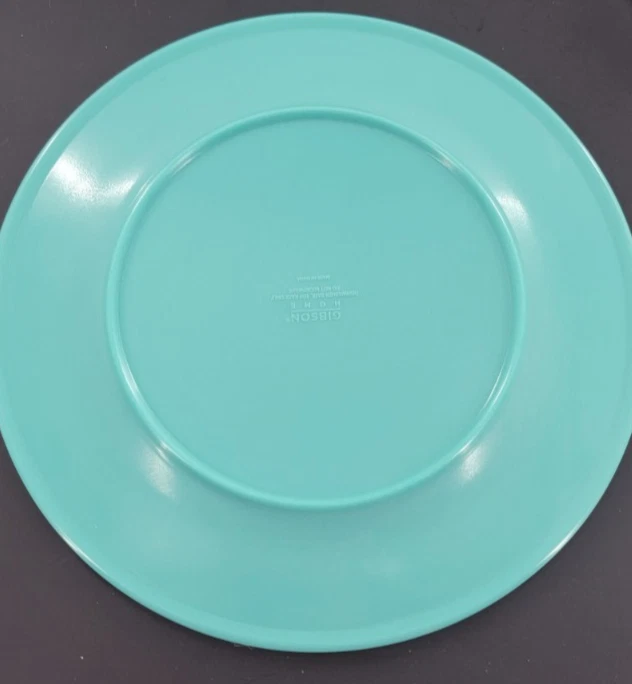 Gibson Home Set Of 4 Turquoise Melamine Dessert Salad Plates 8.25” NEW - Image 4 of 4