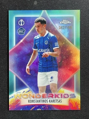 Konstantinos Karetsas 2025-26 Topps Chrome UCC Wonderkids Aqua RC /199 #WK-12