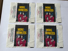 1967 More of the Monkees Empty Wax Pack Wrapper Donruss (4) Pack Lot
