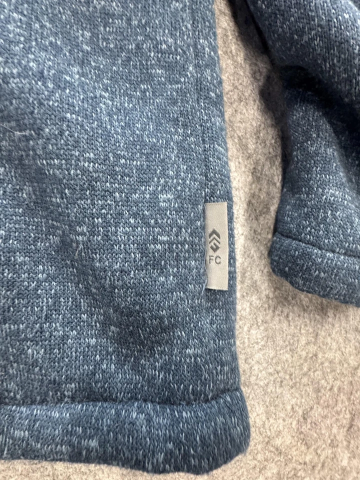 Chaqueta Free Country Para Hombre Grande Azul Forrada Sherpa Cremallera Completa Con Capucha Tejido Polar Foto 4 de 4