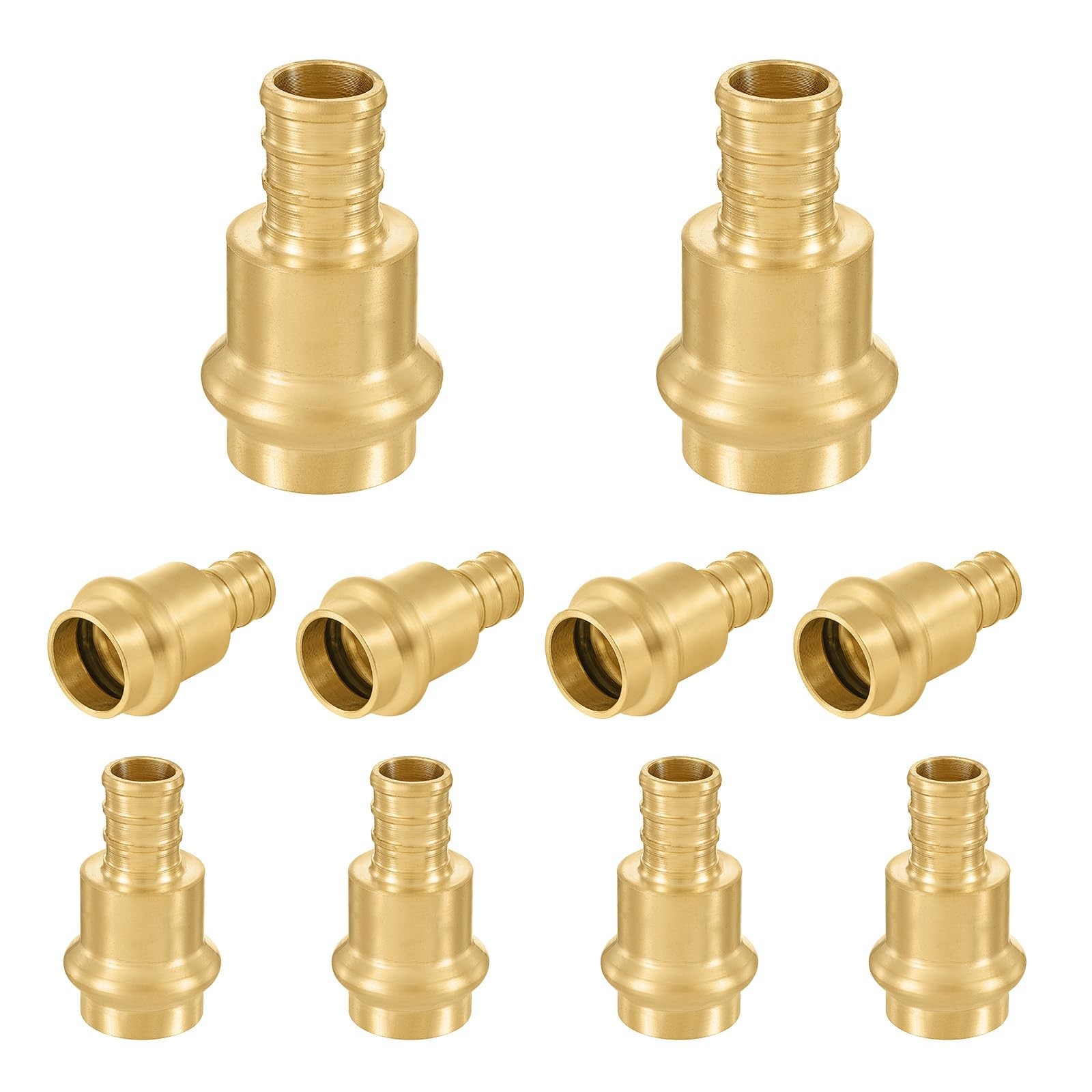 10 Pack Copper Press Coupling Adapter, 1/2" Press x 1/2" PEX