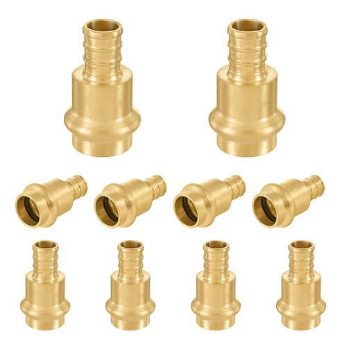 10 Pack Copper Press Coupling Adapter, 1/2" Press x 1/2" PEX