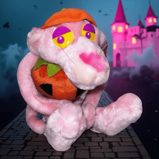 NWT Kelly Toy Pink Panther Halloween Pumpkin Plush Stuffed Animal 1999 Tags 10"