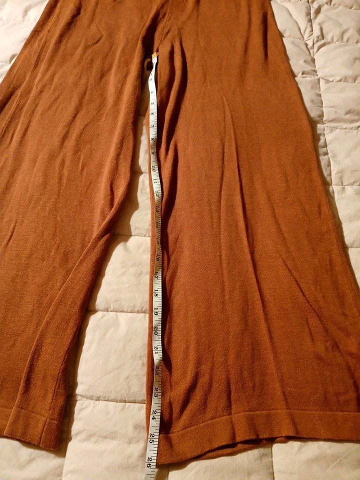 Pantalones Odeon Medianos Peruvian Connection Mujer Pierna Ancha Marrón Algodón Pima LEER Foto 2 de 4