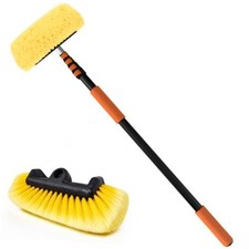 Car Wash Brush Telescopic Car Wash Brush with Long Handle, 12-Inch Soft 16FT