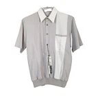 Vintage Alan Stuart Polo Shirt Men's Small Banded Bottom Gray Short Sleeve NEW