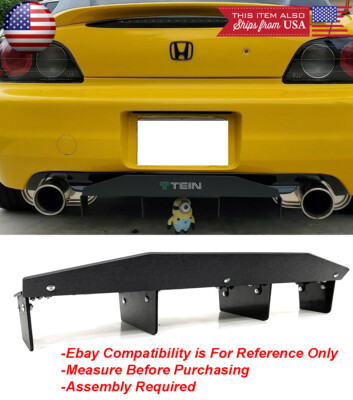 26'' Black Bumper Shark Fin Splitter Rear Diffuser Winglet Valence For Hyundai