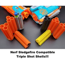 Triple Shot Shell for Nerf Sledgefire Sledge Fire Zombie Shotgun Blaster Toy Gun